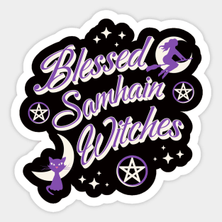 Blessed Samhain Witches Cute Funny Celtic Halloween Sticker